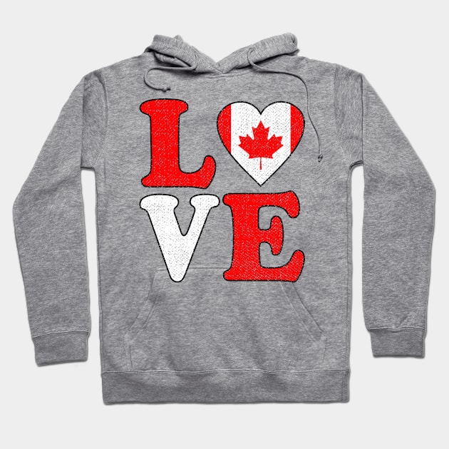 Love Canada Flag Canadian Roots Pride Hoodie by RW